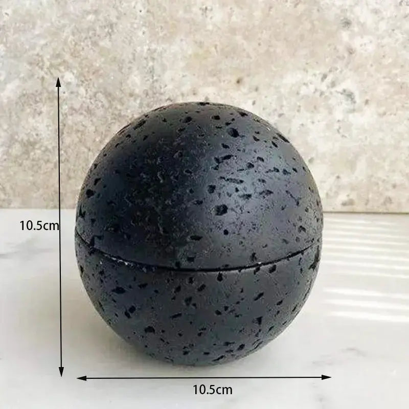 Natural beige travertine sphere incense burner living room decor
