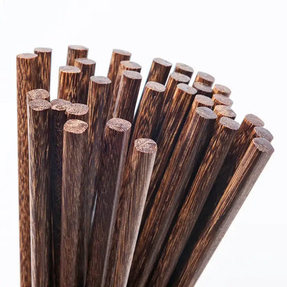 Natural dark brown healthy wood chopsticks set dining room tableware