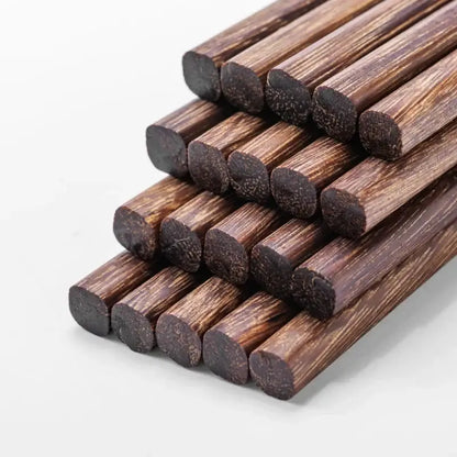 Natural dark brown healthy wood chopsticks set dining room tableware