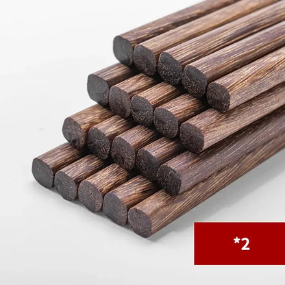 Natural dark brown healthy wood chopsticks set dining room tableware