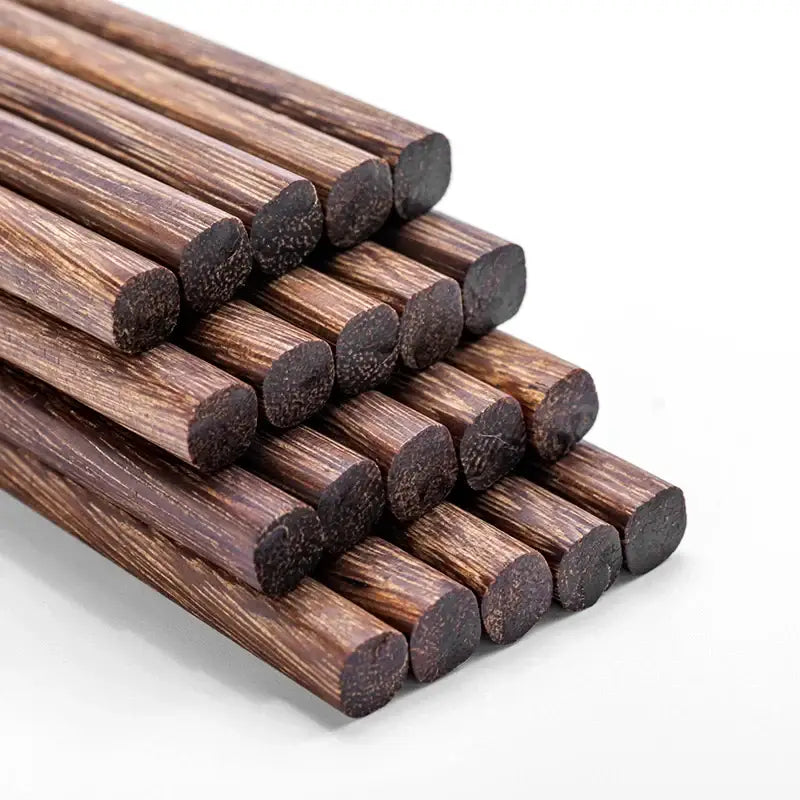 Natural dark brown healthy wood chopsticks set dining room tableware
