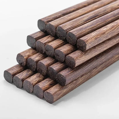 Natural dark brown healthy wood chopsticks set dining room tableware