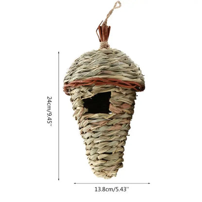 DecorBites™ Natural Grass Bird Cage Hanging Parrot Nest
