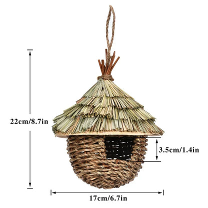 DecorBites™ Natural Grass Bird Cage Hanging Parrot Nest