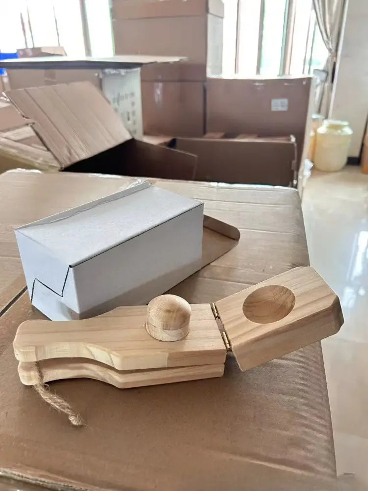 Natural light wood banana smasher and meatball maker kitchen tool
