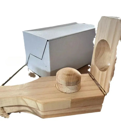 Natural light wood banana smasher and meatball maker kitchen tool