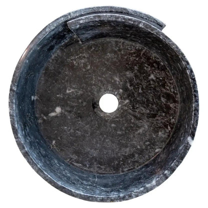 Handcrafted Black Marble Round Vessel Sink For Bathroom
