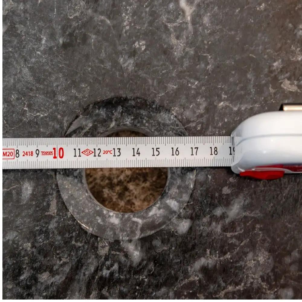 Handcrafted Black Marble Round Vessel Sink For Bathroom
