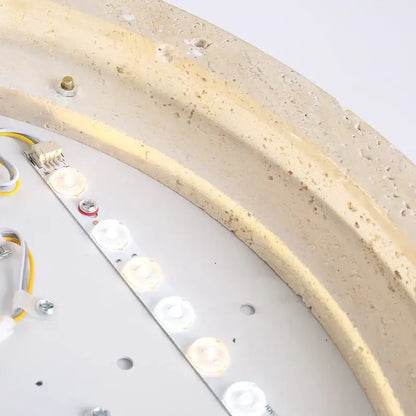 Natural travertine ellipse stone led ceiling light bedroom decor