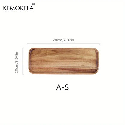 Natural two-tone acacia wood coffee tray kitchen serving board