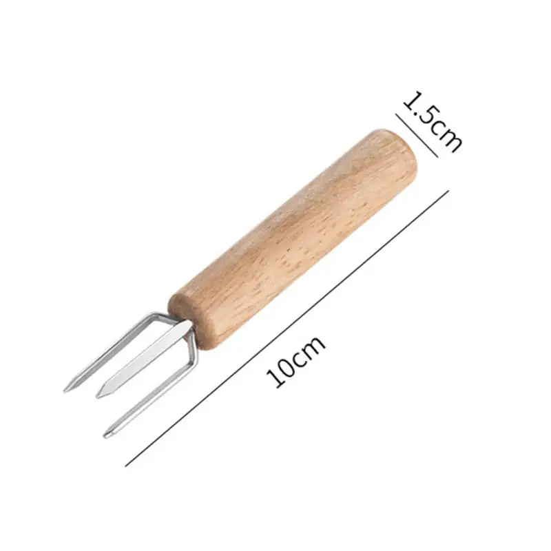 Natural wood three prong espresso stirrer kitchen barista tool
