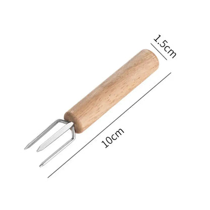 Natural wood three prong espresso stirrer kitchen barista tool