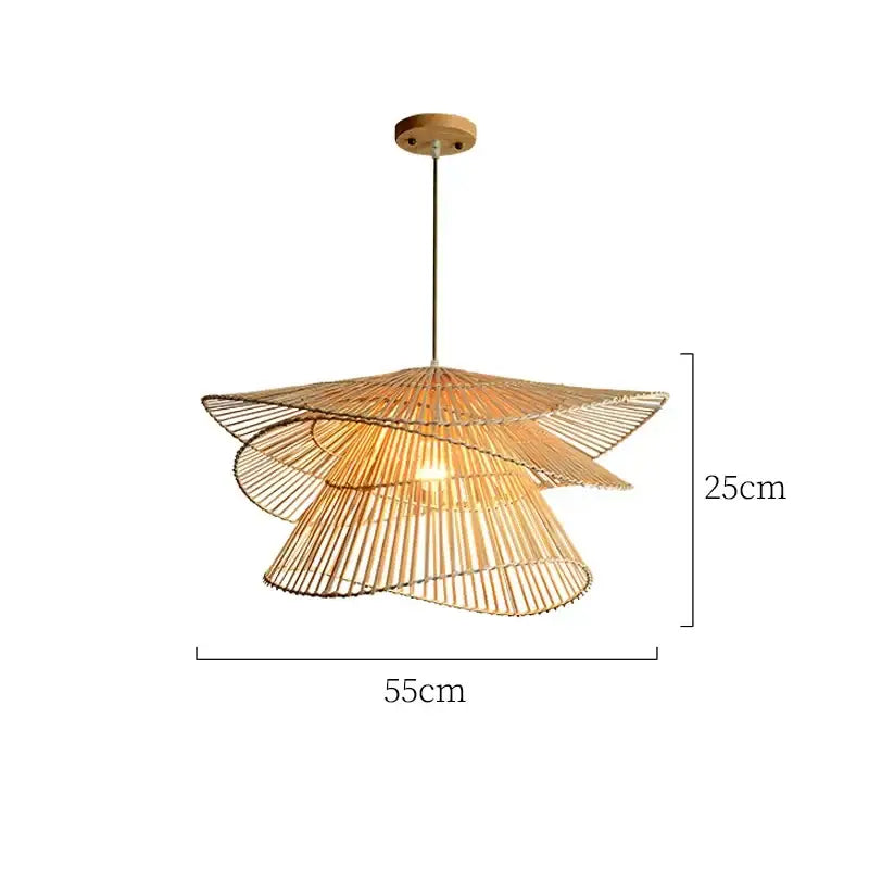 Natural woven bamboo rattan pendant light for dining room