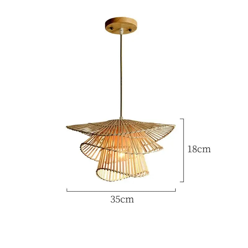 Natural woven bamboo rattan pendant light for dining room