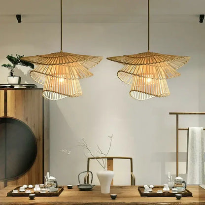 Natural woven bamboo rattan pendant light for dining room