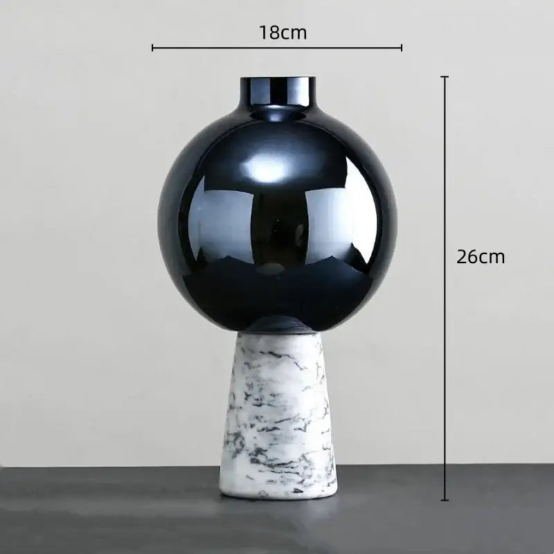 Navy blue geometric circle star glass vase living room decor