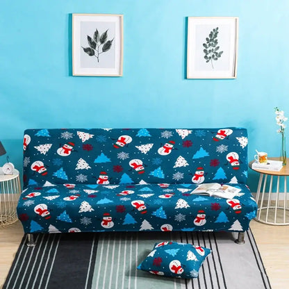 Navy blue & gold bohemian mandala futon sofa cover living room