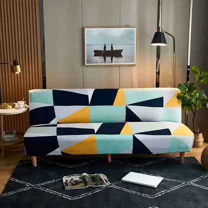 Navy blue & gold bohemian mandala futon sofa cover living room
