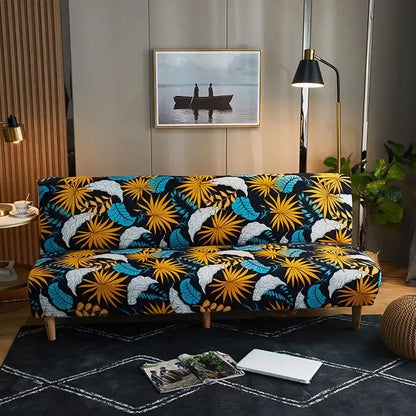 Navy blue & gold bohemian mandala futon sofa cover living room