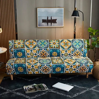 Navy blue & gold bohemian mandala futon sofa cover living room