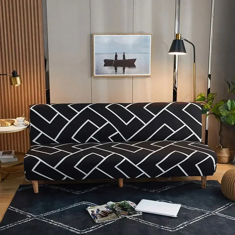 Navy blue & gold bohemian mandala futon sofa cover living room