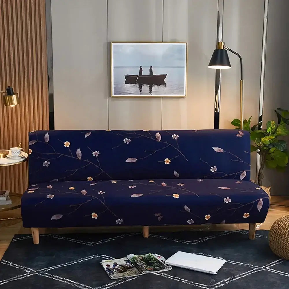 Navy blue & gold bohemian mandala futon sofa cover living room