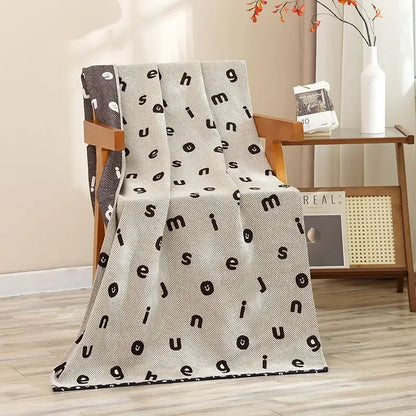 Navy blue gold hibiscus cat bath towel bathroom cotton gauze