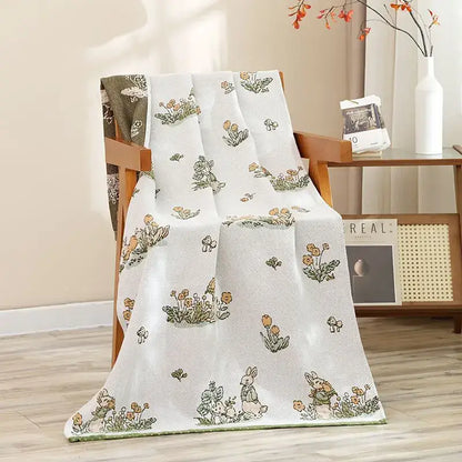 Navy blue gold hibiscus cat bath towel bathroom cotton gauze