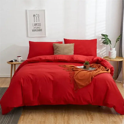 Navy blue solid color decorbites cotton 4pcs bedding set bedroom
