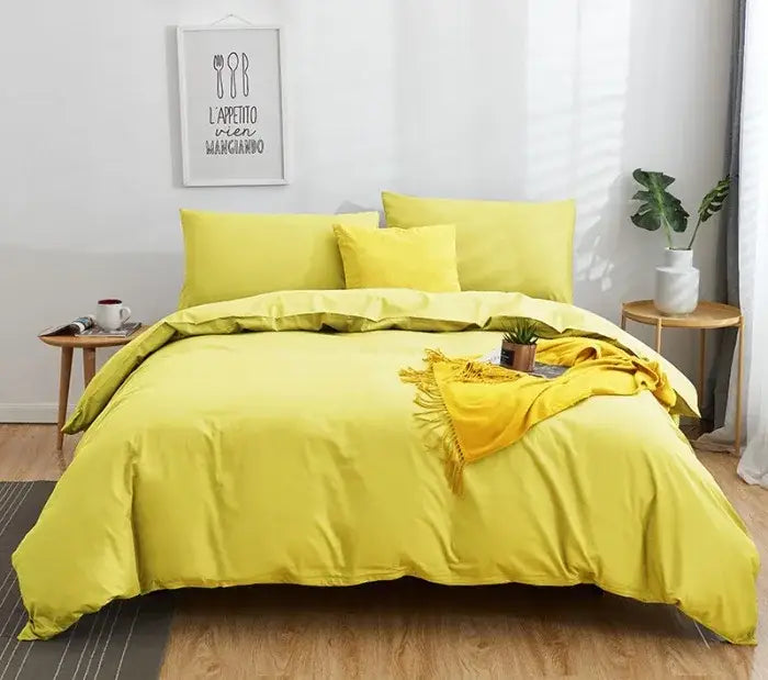 Navy blue solid color decorbites cotton 4pcs bedding set bedroom