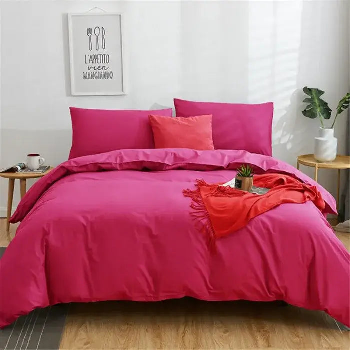 Navy blue solid color decorbites cotton 4pcs bedding set bedroom