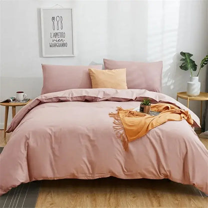 Navy blue solid color decorbites cotton 4pcs bedding set bedroom