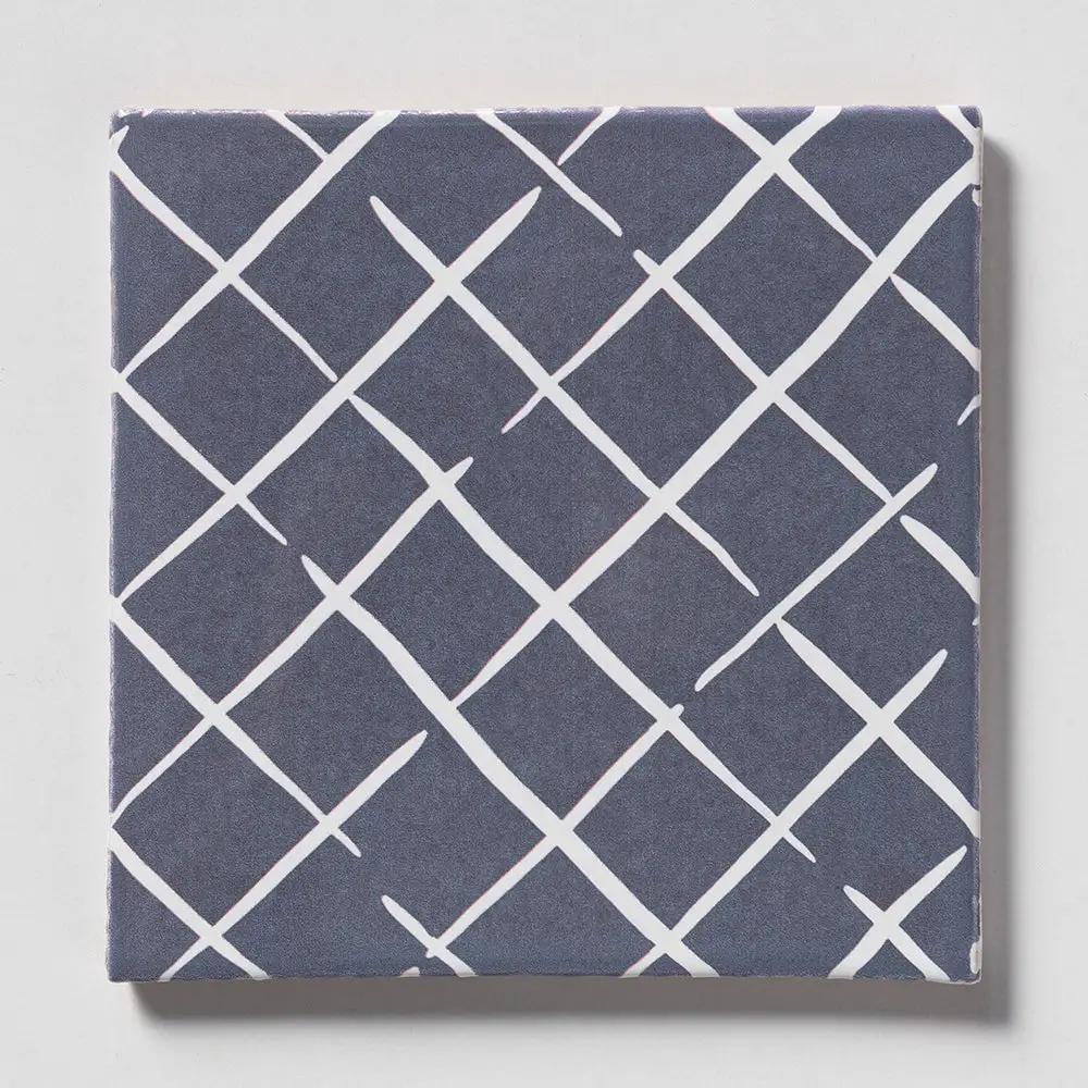 Navy Glossy Cove End Glazed Terracotta Tiles 6x6
