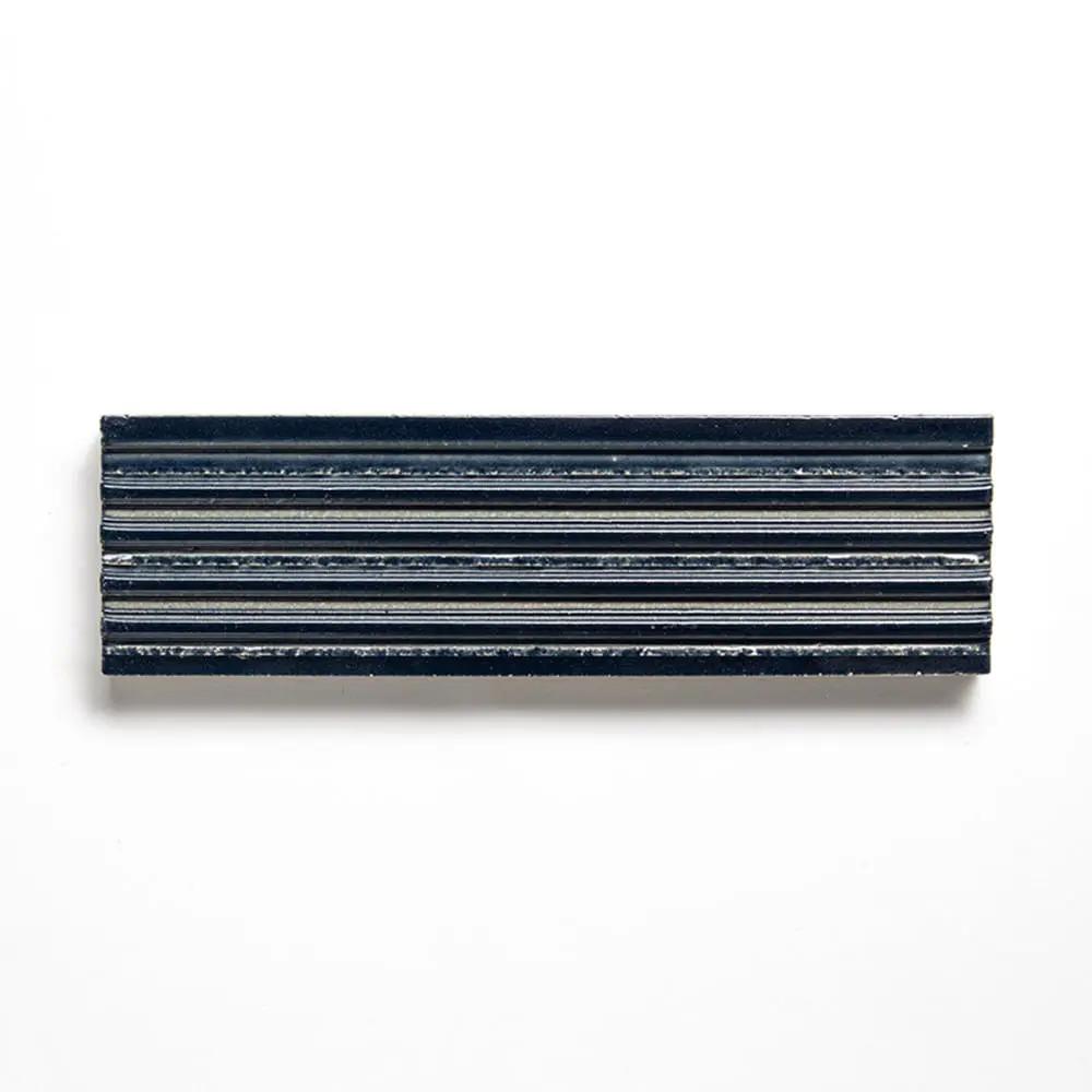 Navy Leather Fluted Glazed Terracotta Tiles 2 1/4x7 9/16