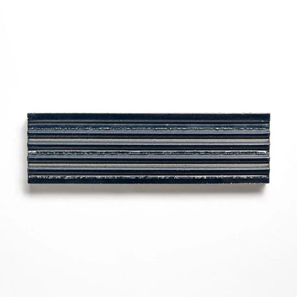 Navy Leather Fluted Glazed Terracotta Tiles 2 1/4x7 9/16