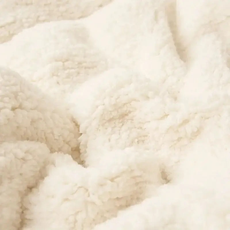 Navy & white double layer queen blanket bedroom plush sherpa comfort