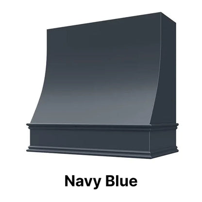 Wood Range Hood With Sloped Front and Decorative Trim - 30", 36", 42", 48", 54" and 60" Widths Available