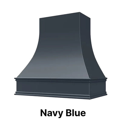 Wood Range Hood With Curved Front and Decorative Trim - 30" 36" 42" 48" 54" and 60" Widths Available
