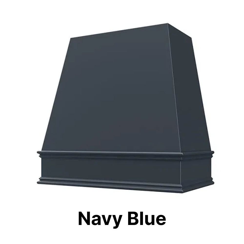 Wood Range Hood With Tapered Front and Decorative Trim - 30", 36", 42", 48", 54" and 60" Widths Available