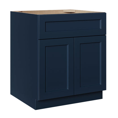 24 Inch Navy Blue Shaker Single Sink Bathroom Vanity