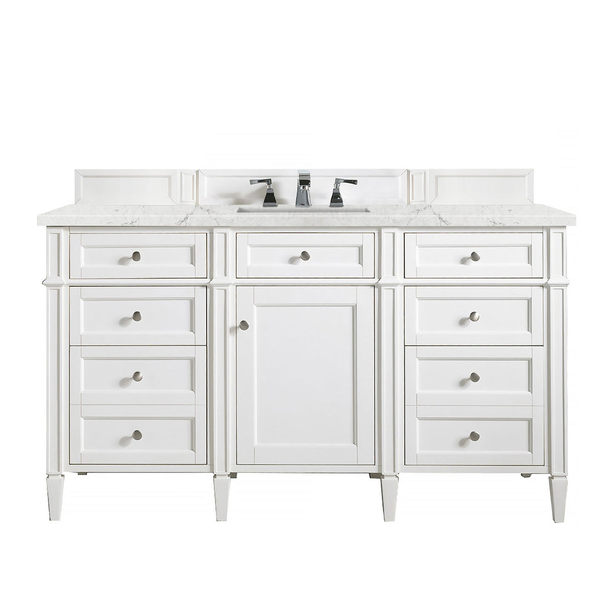 James Martin Brittany 60" Single Bathroom Vanity, Bright White