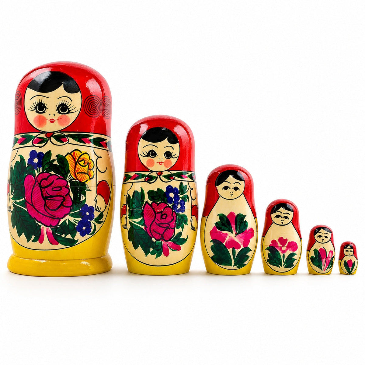 Set of 7 Unfinished Wooden Nesting Dolls DIY Craft Blanks for Painting 6.75 Inches
