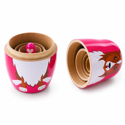 Dogs Wooden Nesting Dolls 4.75 Inches