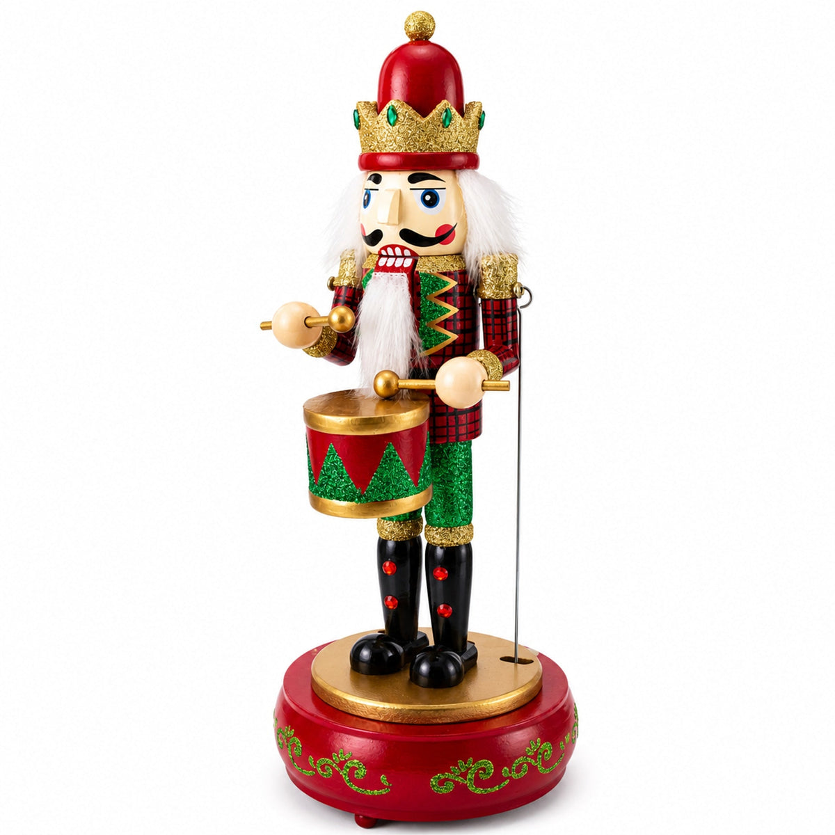 Animated Nutcracker the Drummer Musical Figurine 13 Inches