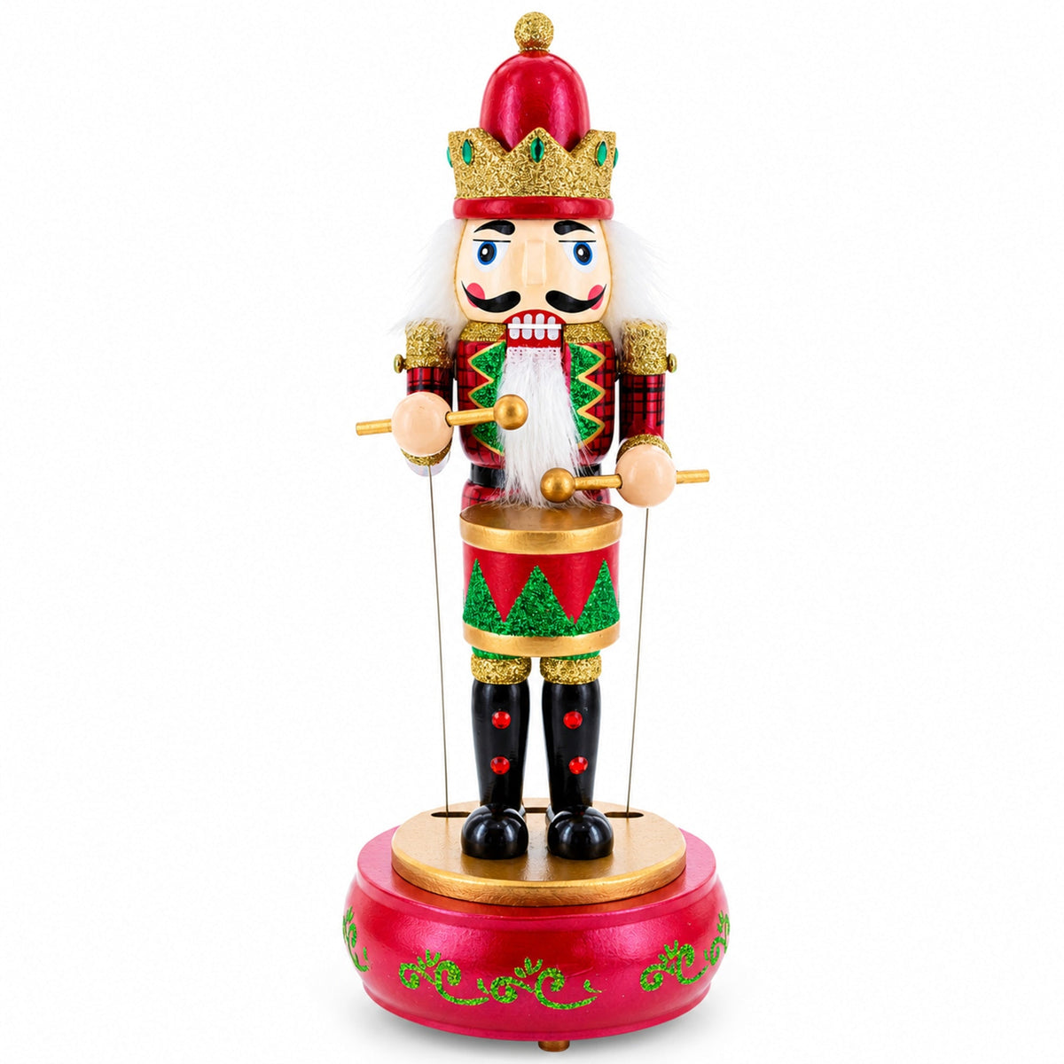 Animated Nutcracker the Drummer Musical Figurine 13 Inches