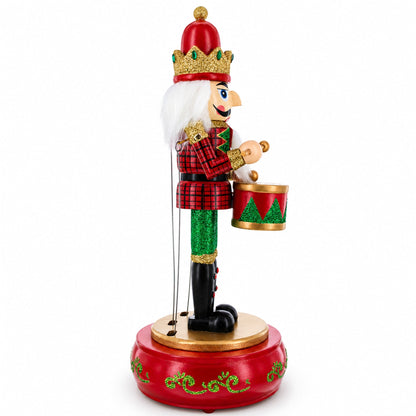 Animated Nutcracker the Drummer Musical Figurine 13 Inches