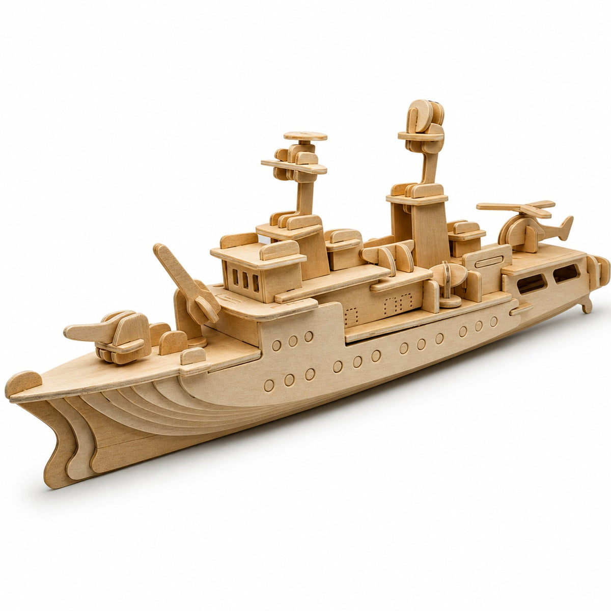 Navy Battleship Destroyer Boat Model Kit Wooden 3D Puzzle 13 Inches Long