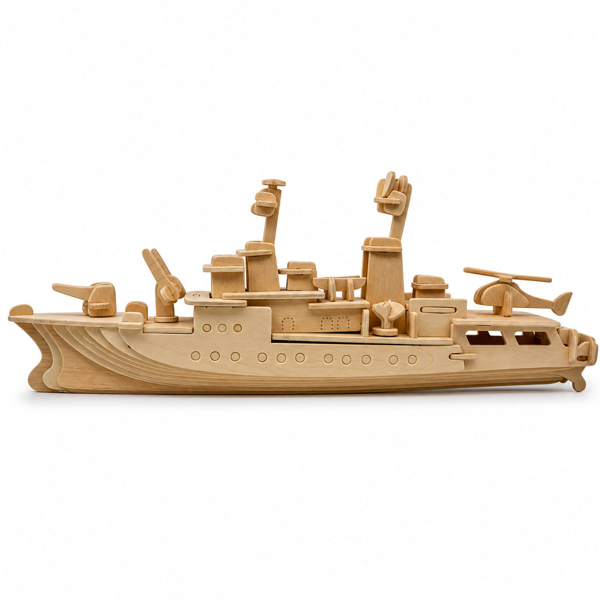 Navy Battleship Destroyer Boat Model Kit Wooden 3D Puzzle 13 Inches Long