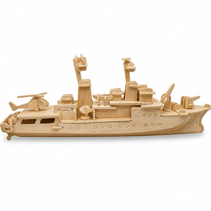 Navy Battleship Destroyer Boat Model Kit Wooden 3D Puzzle 13 Inches Long