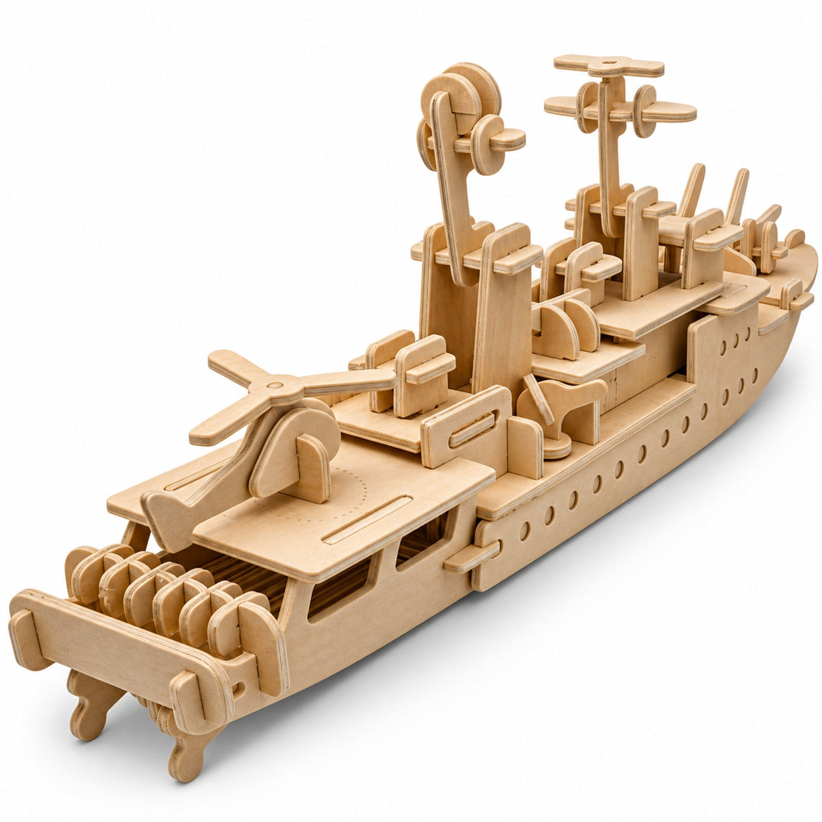 Navy Battleship Destroyer Boat Model Kit Wooden 3D Puzzle 13 Inches Long